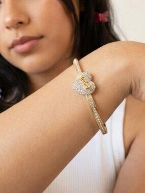 Juicy Couture Heart Gold Bangle Bracelet in Original Box
